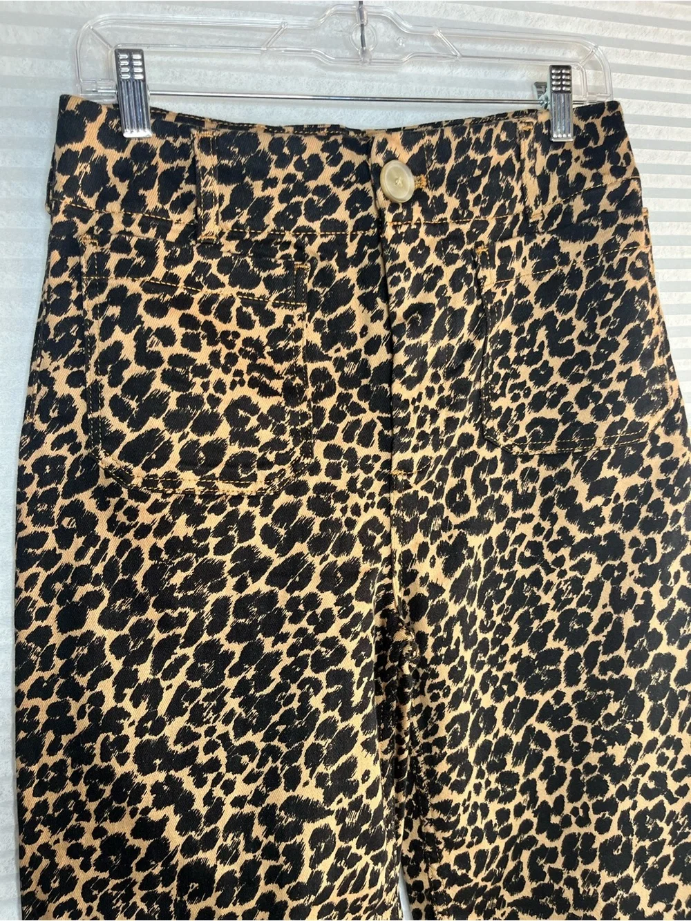 Maeve Coquette The Colette Leopard Print Cropped Wide-Leg Pants Size 28 NWT - Picture 5 of 9